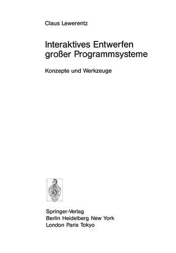 Interaktives Entwerfen großer Programmsysteme