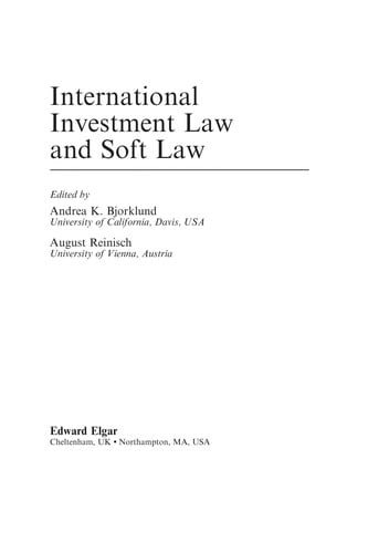 International investment law and soft law
