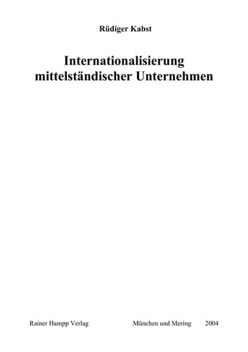 Internationalisierung mittelständischer Unternehmen