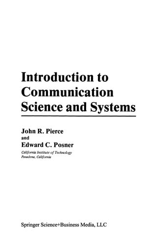 Introduction to Communication Science and Systems