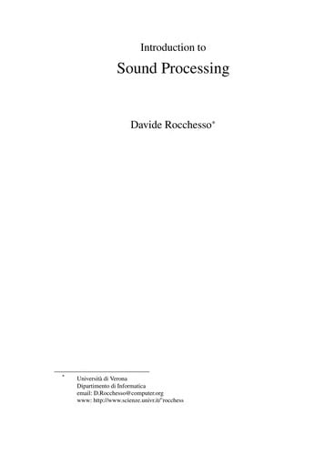 Introduction to sound processing