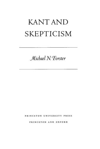 Kant and Skepticism