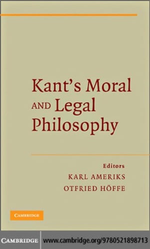 Kant's moral and legal philosophy