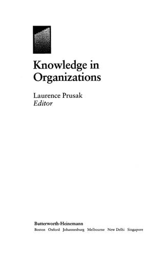 Knowledge in organizations