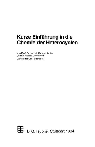 Kurze Einführung in die Chemie der Heterocyclen