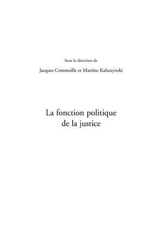 La Fonction politique de la justice