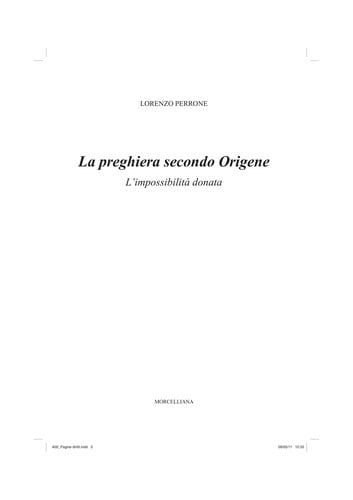 La preghiera secondo Origene