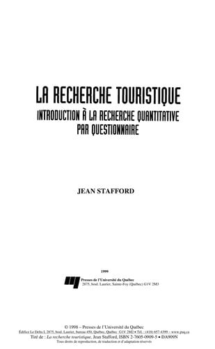 La recherche touristique