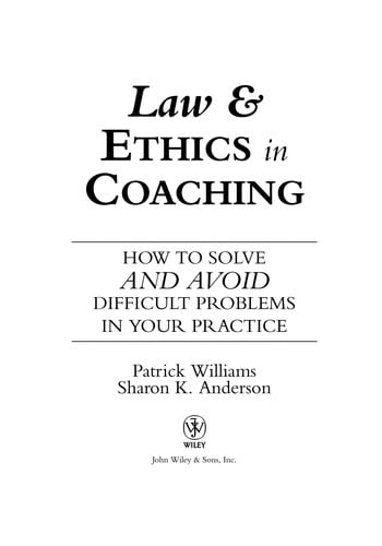 Law and Ethics in Coaching
