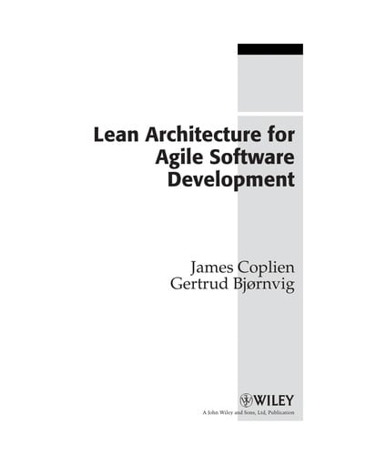 Lean architecture for agile software development