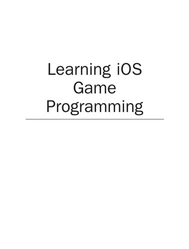 Learning iOS game programming