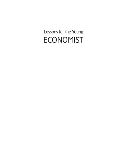 Lessons for the young economist