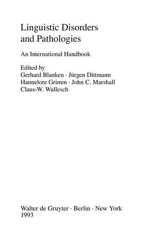 Linguistic disorders and pathologies