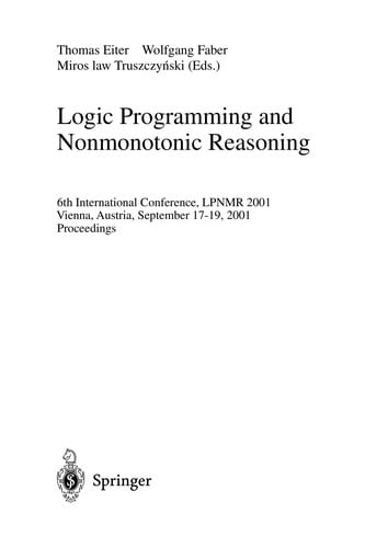 Logic Programming and Nonmotonic Reasoning