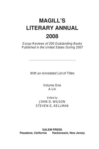 Magill's Literary Annual 2008