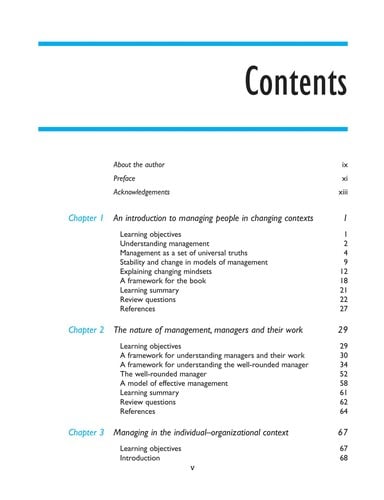 Managing people and organizations in changing contexts