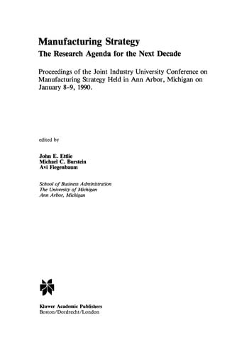 Manufacturing Strategy