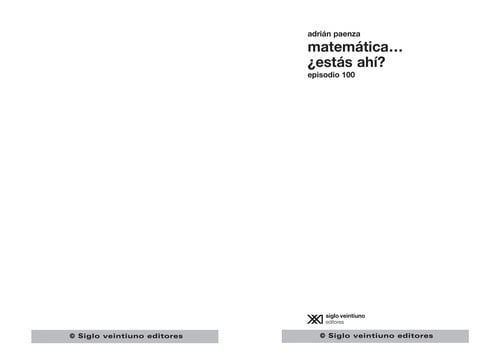 Matemática ... estás ahí?