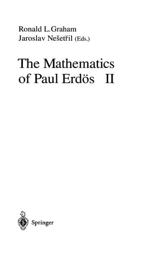 The Mathematics of Paul Erdös II