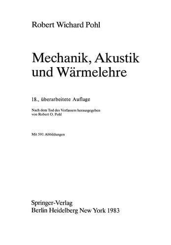 Mechanik, Akustik und Wärmelehre