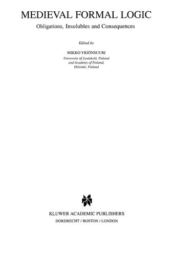 Medieval formal logic