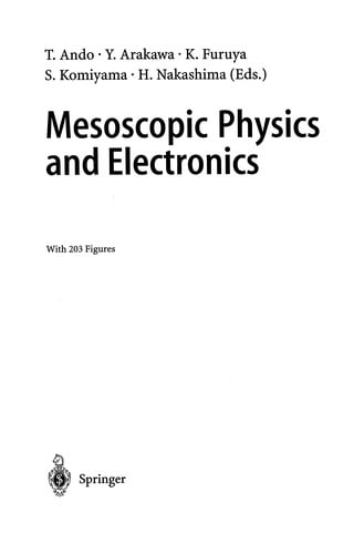 Mesoscopic Physics and Electronics