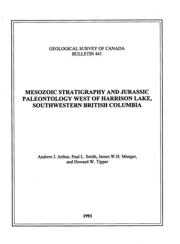 Mesozoic stratigraphy and Jurassic paleontology west of Harrison Lake, southwestern British Columbia