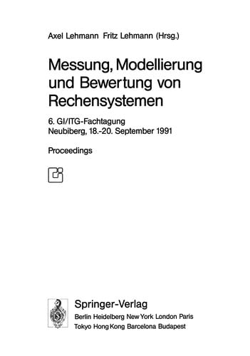 Messung, Modellierung und Bewertung von Rechensystemen