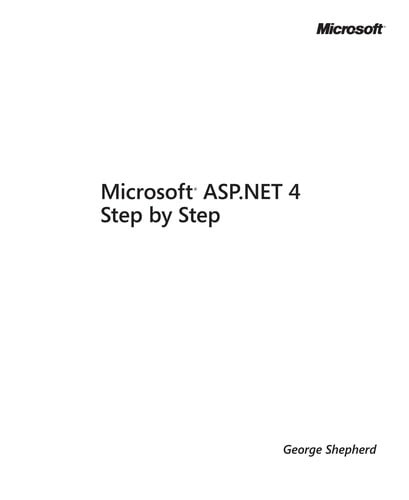 Microsoft ASP.NET 4 step by step