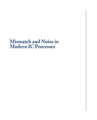 Mismatch and noise in modern IC processes