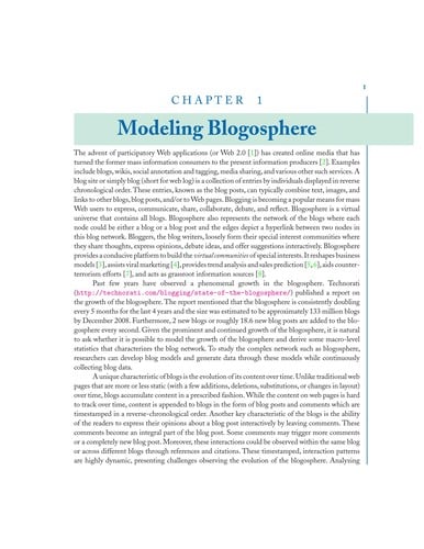 Modeling and data mining in blogosphere