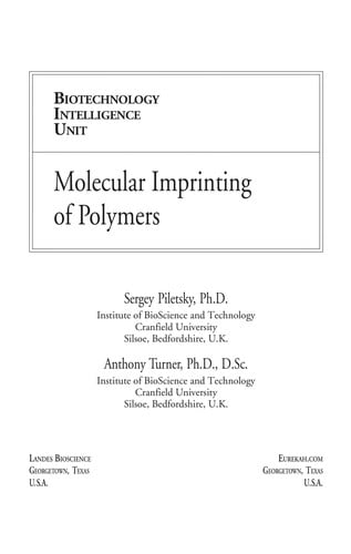 Molecular imprinting of polymers