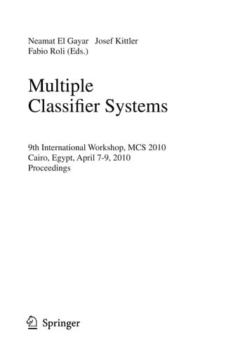 Multiple Classifier Systems