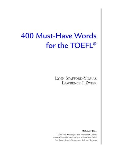 400 Must Have Words for the TOEFL