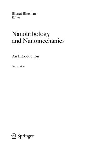 Nanotribology and nanomechanics