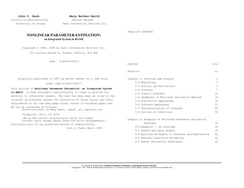 Nonlinear parameter estimation