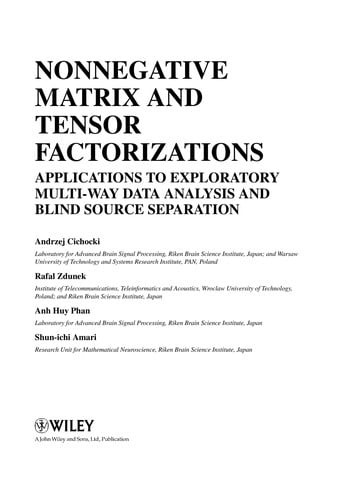 Nonnegative matrix and tensor factorizations