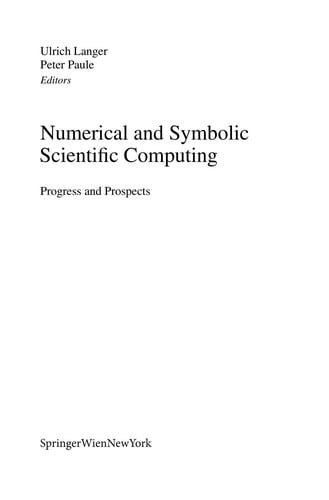 Numerical and Symbolic Scientific Computing