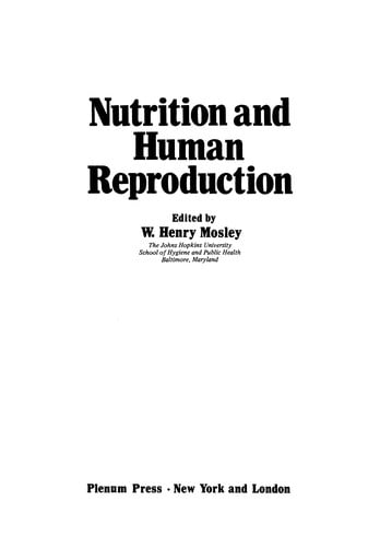 Nutrition and Human Reproduction