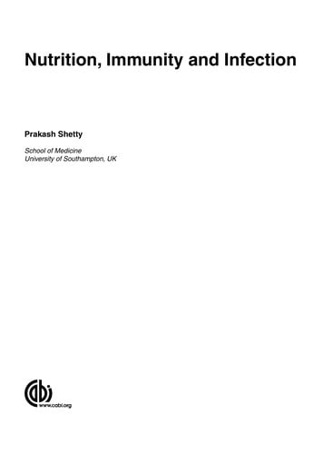 Nutrition, immunity, and infection