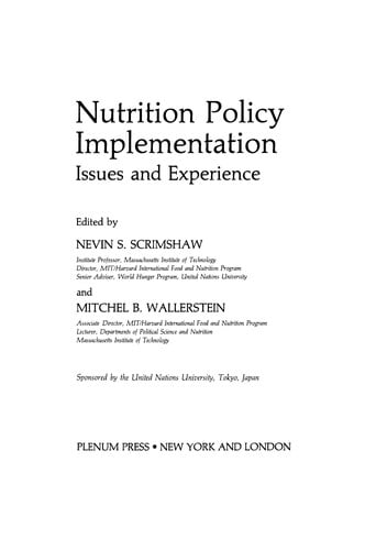 Nutrition Policy Implementation