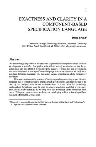 Object-oriented behavioral specifications