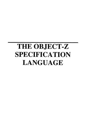 The Object-Z Specification Language