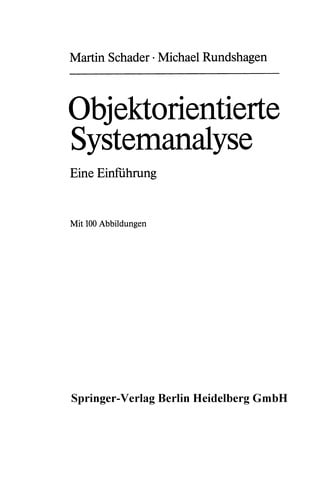 Objektorientierte Systemanalyse