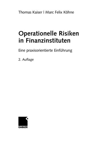 Operationelle Risiken in Finanzinstituten