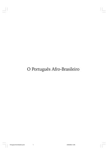 O português afro-brasileiro