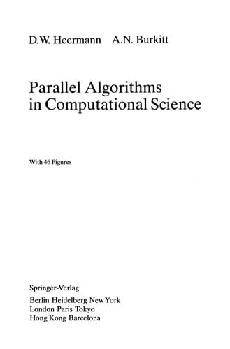 Parallel Algorithms in Computational Science