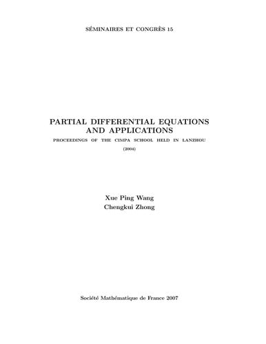 Partial differential equations and applications