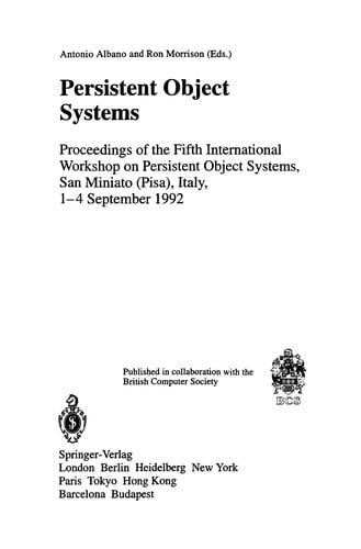 Persistent Object Systems