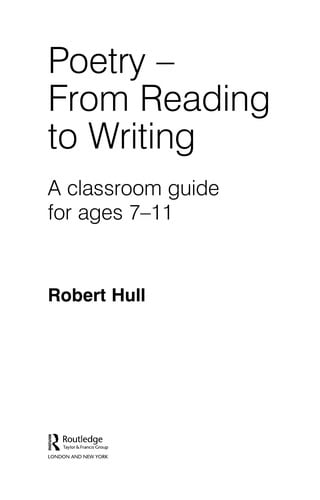 Poetry--from reading to writing